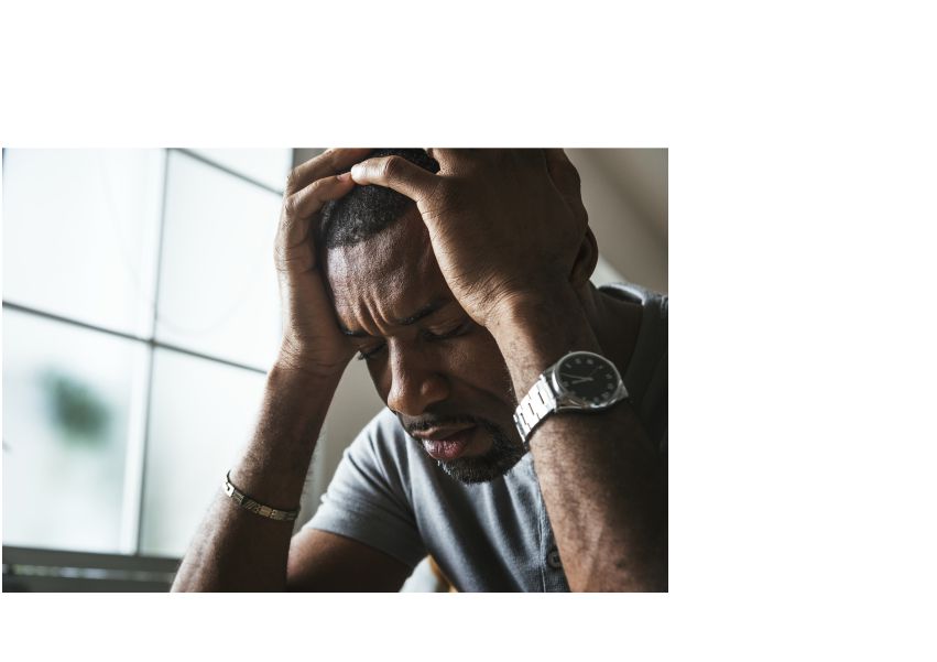 image of a depressed african man